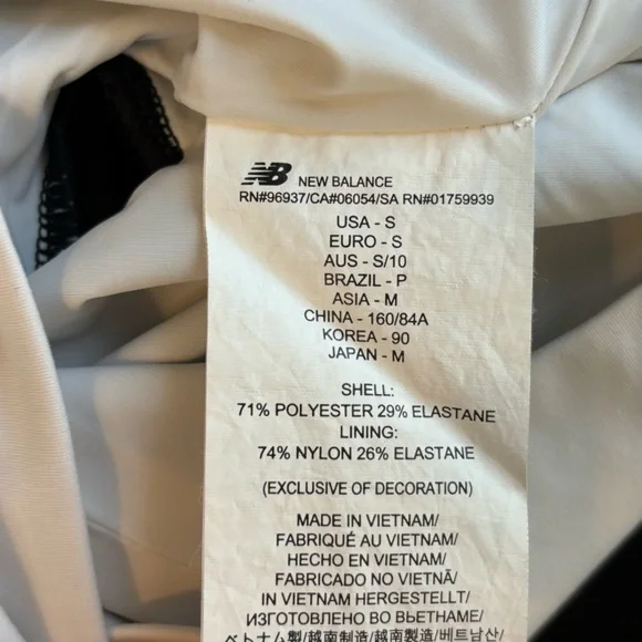 New Balance Staud Top Womens Small Black White Mock Neck Crop Long Sleeve - Picture 8 of 9